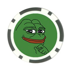 Pepe The Frog Smug Face With Smile And Hand On Chin Meme Kekistan All Over Print Green Poker Chip Card Guard by snek