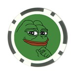 Pepe The Frog Smug face with smile and hand on chin meme Kekistan all over print green Poker Chip Card Guard