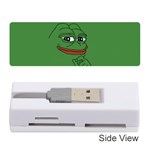 Pepe The Frog Smug face with smile and hand on chin meme Kekistan all over print green Memory Card Reader (Stick)