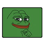 Pepe The Frog Smug face with smile and hand on chin meme Kekistan all over print green Double Sided Fleece Blanket (Small) 