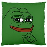 Pepe The Frog Smug face with smile and hand on chin meme Kekistan all over print green Standard Flano Cushion Case (One Side)