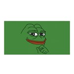 Pepe The Frog Smug face with smile and hand on chin meme Kekistan all over print green Satin Wrap