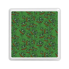 Pepe The Frog Perfect A-ok Handsign Pattern Praise Kek Kekistan Smug Smile Meme Green Background Memory Card Reader (square) by snek