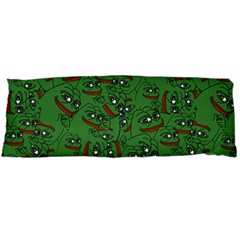 Pepe The Frog Perfect A-ok Handsign Pattern Praise Kek Kekistan Smug Smile Meme Green Background Body Pillow Case (dakimakura) by snek
