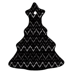 Chevrons Noir / Gris Christmas Tree Ornament (two Sides) by kcreatif