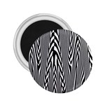 Abstrait Lignes Blanc/Noir 2.25  Magnets
