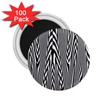 Abstrait Lignes Blanc/Noir 2.25  Magnets (100 pack) 