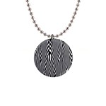 Abstrait Lignes Blanc/Noir 1  Button Necklace