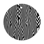 Abstrait Lignes Blanc/Noir Round Ornament (Two Sides)