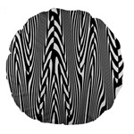 Abstrait Lignes Blanc/Noir Large 18  Premium Round Cushions