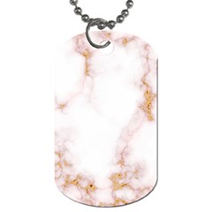 Pink And White Marble Texture With Gold Intrusions Pale Rose Background Dog Tag (two Sides) by genx