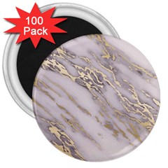 Marble With Metallic Gold Intrusions On Gray White Stone Texture Pastel Rose Pink Background 3  Magnets (100 Pack) by genx