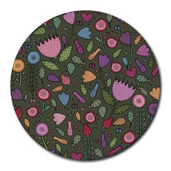 Floral Pattern Round Mousepads