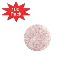 Rose Gold Pink Glitters Metallic Finish Party Texture Imitation Pattern 1  Mini Magnets (100 Pack)  by genx
