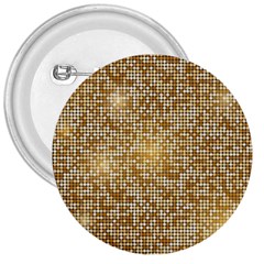 Retro Gold Glitters Golden Disco Ball Optical Illusion 3  Buttons by genx