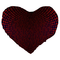 Binary Code Binary Binary System Large 19  Premium Heart Shape Cushions by Wegoenart