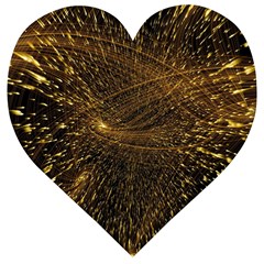Quantum Physics Wave Particles Wooden Puzzle Heart by Wegoenart