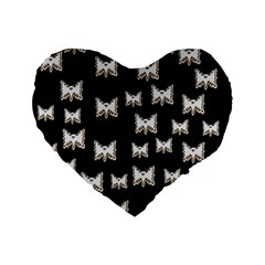 Bats In The Night Ornate Standard 16  Premium Flano Heart Shape Cushions by pepitasart