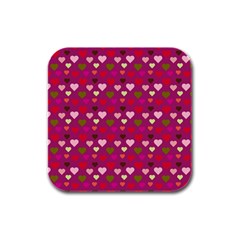 Hearts Seamlessp Attern Background Cute Love Children Symbol Kiddies Rubber Square Coaster (4 Pack)  by Vaneshart