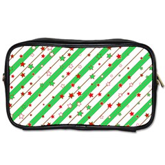 Christmas Paper Stars Pattern Texture Background Colorful Colors Seamless Toiletries Bag (one Side) by Vaneshart