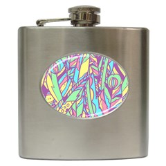 Feathers Pattern Hip Flask (6 Oz)