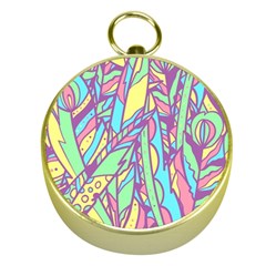 Feathers Pattern Gold Compasses