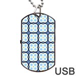 Pattern Design Art Scrapbooking Geometric Cubes Dog Tag USB Flash (One Side) Front
