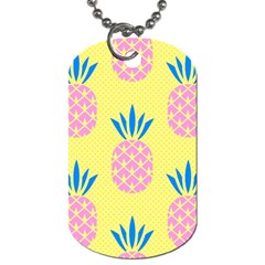 Summer Pineapple Seamless Pattern Dog Tag (two Sides) by Sobalvarro