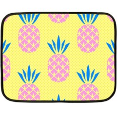 Summer Pineapple Seamless Pattern Double Sided Fleece Blanket (mini)  by Sobalvarro