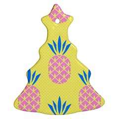 Summer Pineapple Seamless Pattern Ornament (christmas Tree)  by Sobalvarro