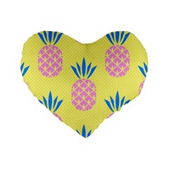 Summer Pineapple Seamless Pattern Standard 16  Premium Heart Shape Cushions by Sobalvarro