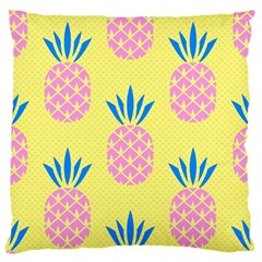 Summer Pineapple Seamless Pattern Large Flano Cushion Case (one Side) by Sobalvarro