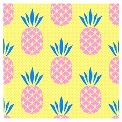 Summer Pineapple Seamless Pattern Wooden Puzzle Square by Sobalvarro