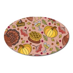 Thanksgiving Pattern Oval Magnet by Sobalvarro