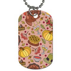 Thanksgiving Pattern Dog Tag (two Sides) by Sobalvarro