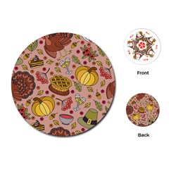 Thanksgiving Pattern Playing Cards Single Design (round) by Sobalvarro