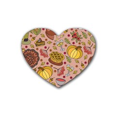 Thanksgiving Pattern Heart Coaster (4 Pack)  by Sobalvarro