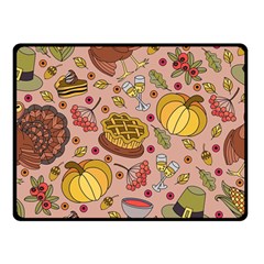 Thanksgiving Pattern Double Sided Fleece Blanket (small)  by Sobalvarro