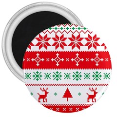 Ugly Christmas Sweater Pattern 3  Magnets by Sobalvarro