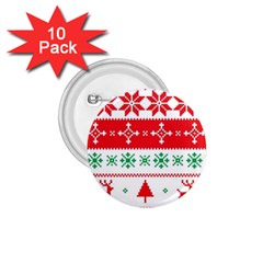Ugly Christmas Sweater Pattern 1 75  Buttons (10 Pack) by Sobalvarro