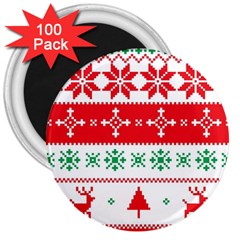 Ugly Christmas Sweater Pattern 3  Magnets (100 Pack) by Sobalvarro
