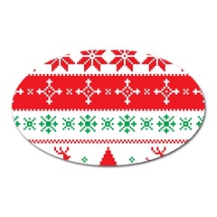 Ugly Christmas Sweater Pattern Oval Magnet by Sobalvarro