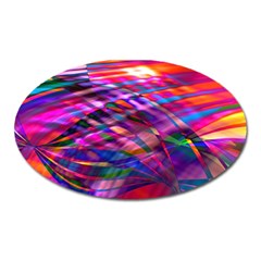 Wave Lines Pattern Abstract Oval Magnet