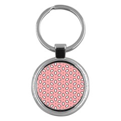 Pink Background Texture Key Chain (round)