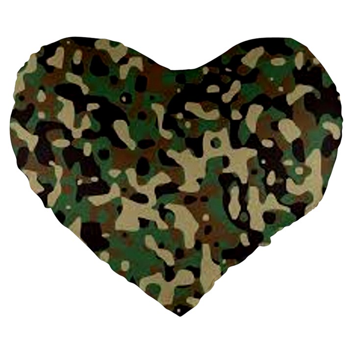 Army Pattern  Large 19  Premium Heart Shape Cushions