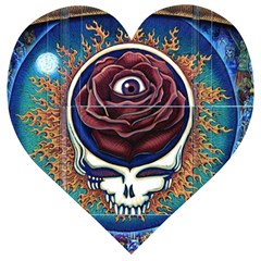 Grateful Dead Ahead Of Their Time Wooden Puzzle Heart by Sapixe