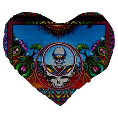 Grateful Dead Wallpapers Large 19  Premium Flano Heart Shape Cushions by Sapixe