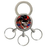 Confederate Flag Usa America United States Csa Civil War Rebel Dixie Military Poster Skull 3-Ring Key Chain