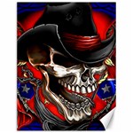 Confederate Flag Usa America United States Csa Civil War Rebel Dixie Military Poster Skull Canvas 12  x 16 
