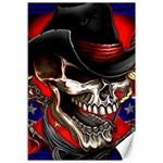 Confederate Flag Usa America United States Csa Civil War Rebel Dixie Military Poster Skull Canvas 12  x 18 